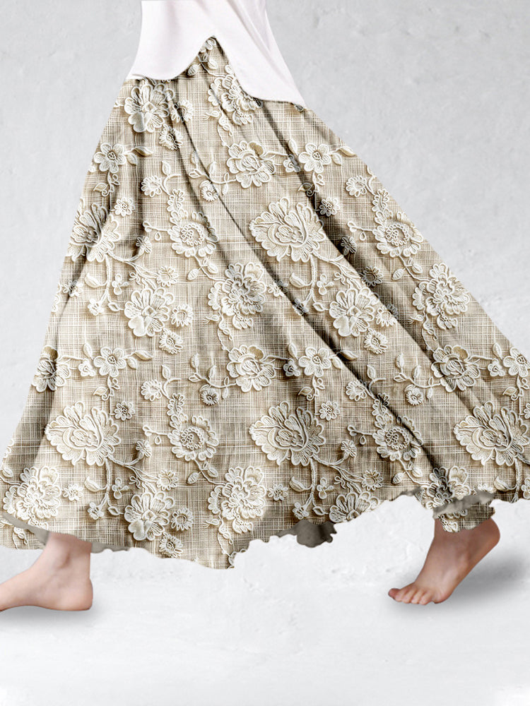 Caliane™ Newest Arrivals – Petal Lace Print Skirt