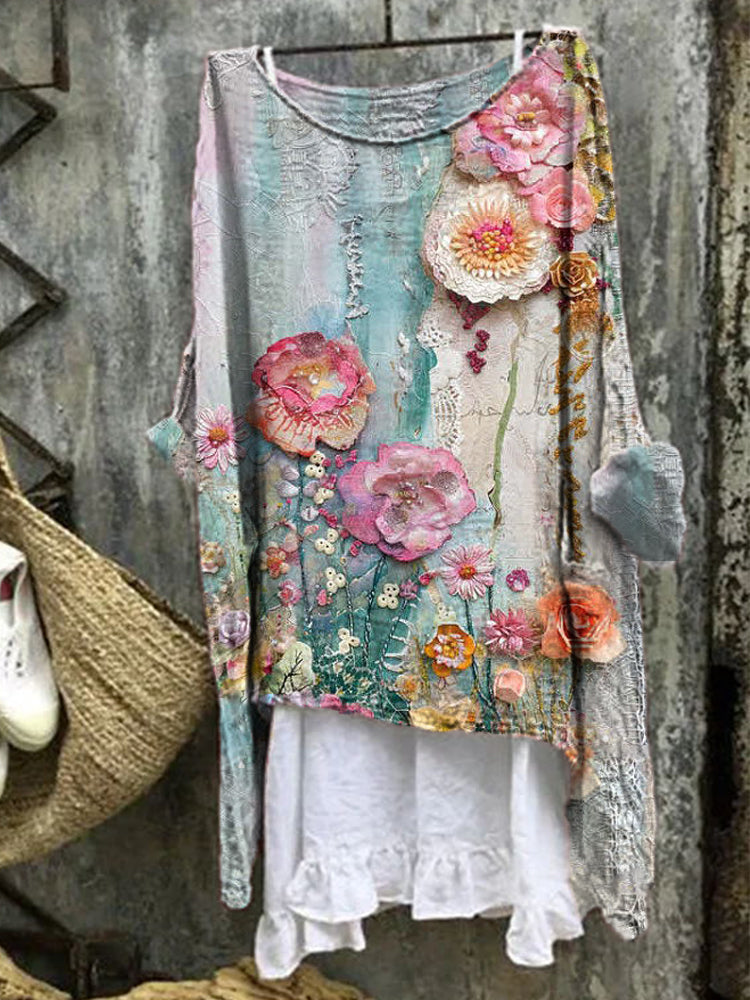 Seliane™ Newest Arrivals – Artistic Print Blouse