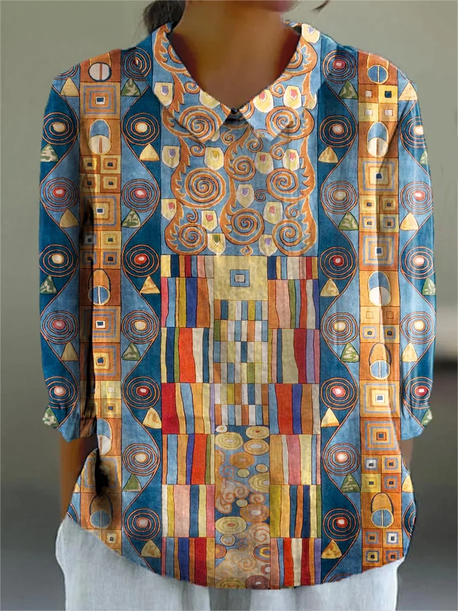 Kendra BSC| Abstract Cotton-Linen Shirt