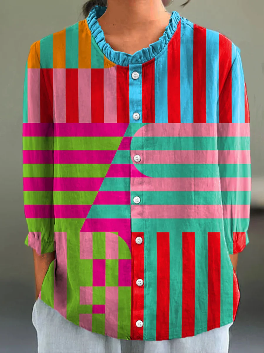 Hennie BSC | Abstract Cotton-Linen Shirt