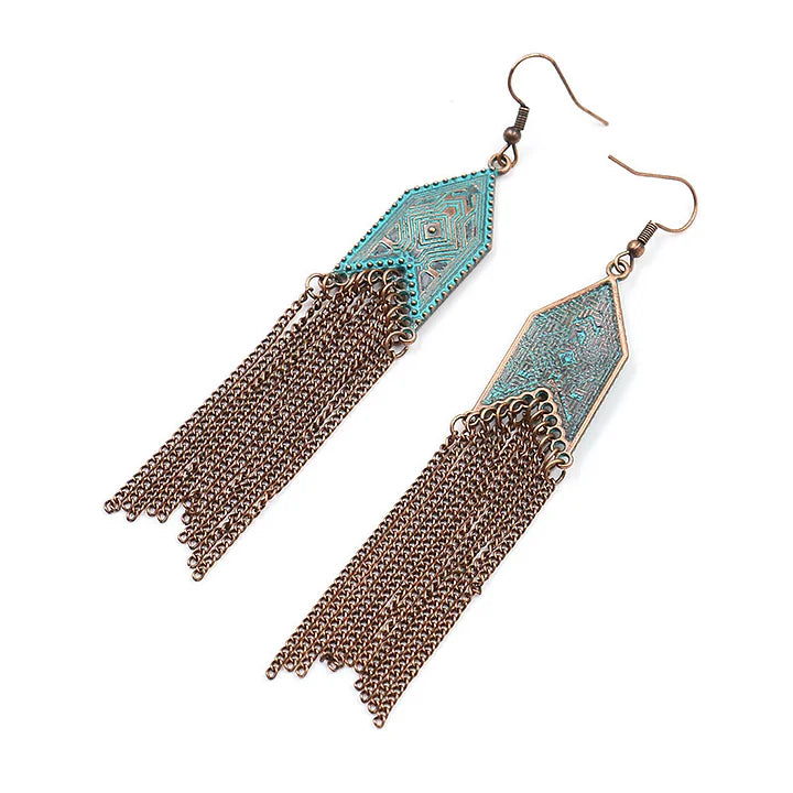 Women's Bohemian Alloy Tassel Earrings™ Retro Western Style – Chic Statement Accessories with Boho Vibes