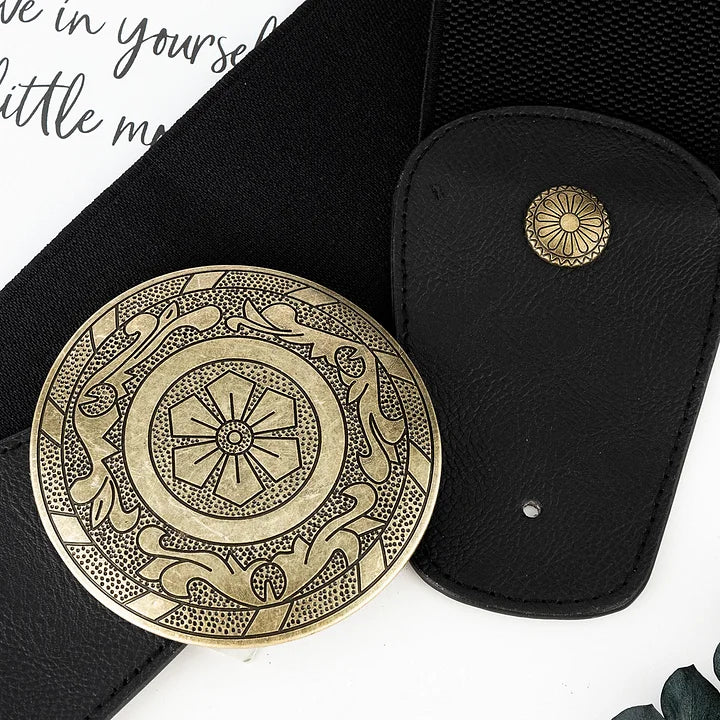 Retro Western™ Retro Western Style - Elastic Wide Waist Belt with Floral Buckle