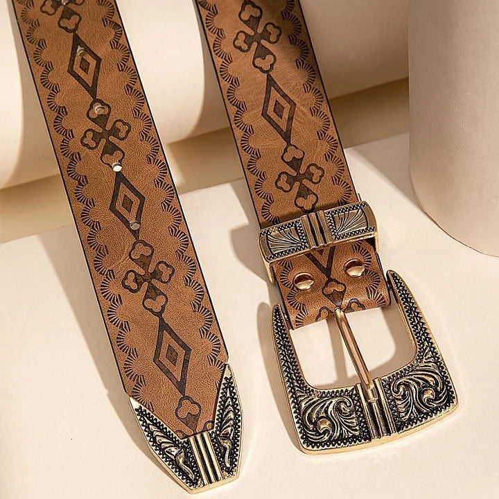 Retro Pattern Women's Belt™ Retro Western Style – Classic Accessory with Timeless Flair