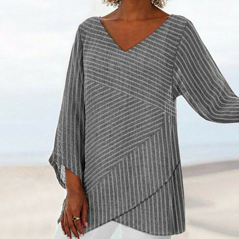 Serenya™ Newest Arrivals - Draped Stripe Top