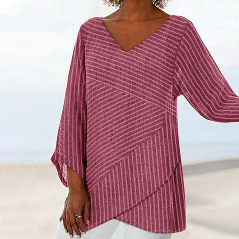 Serenya™ Newest Arrivals - Draped Stripe Top