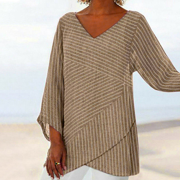 Serenya™ Newest Arrivals - Draped Stripe Top