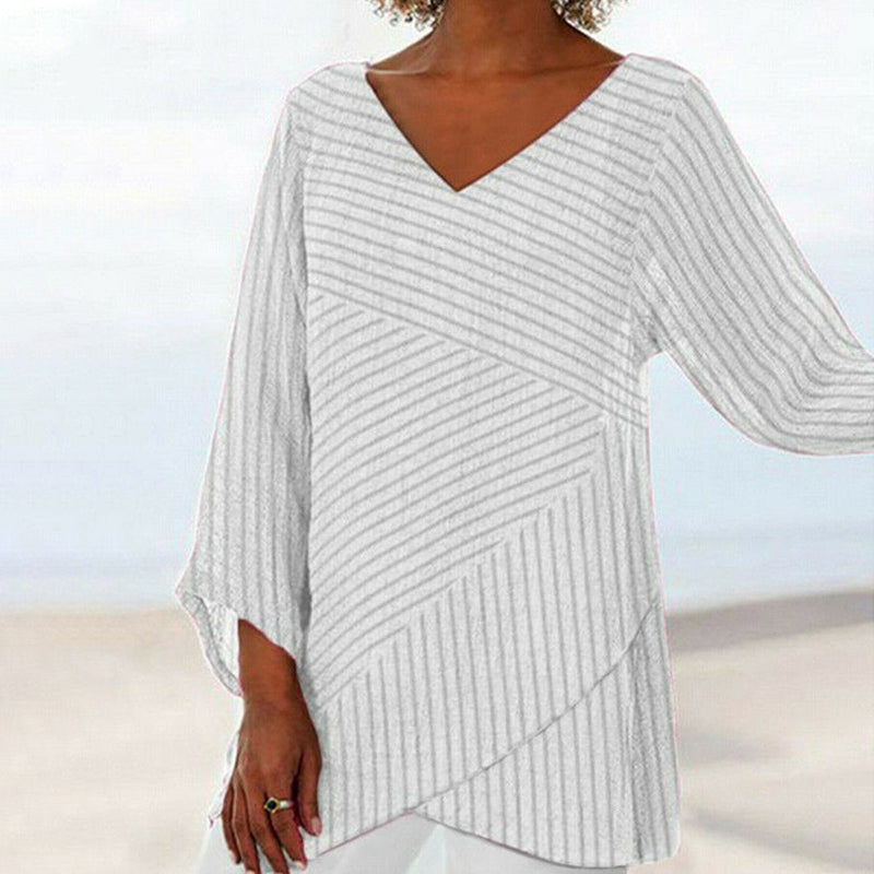 Serenya™ Newest Arrivals - Draped Stripe Top