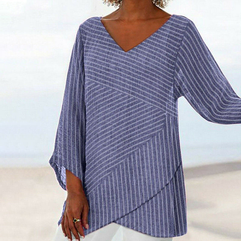 Serenya™ Newest Arrivals - Draped Stripe Top