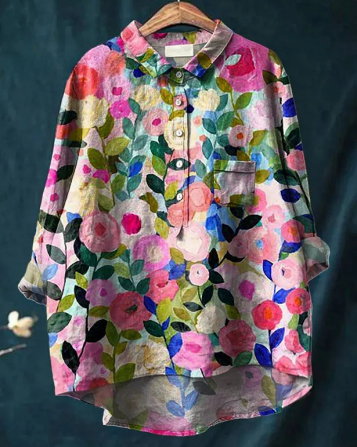 Reina BSC | Floral Cotton-Linen Shirt