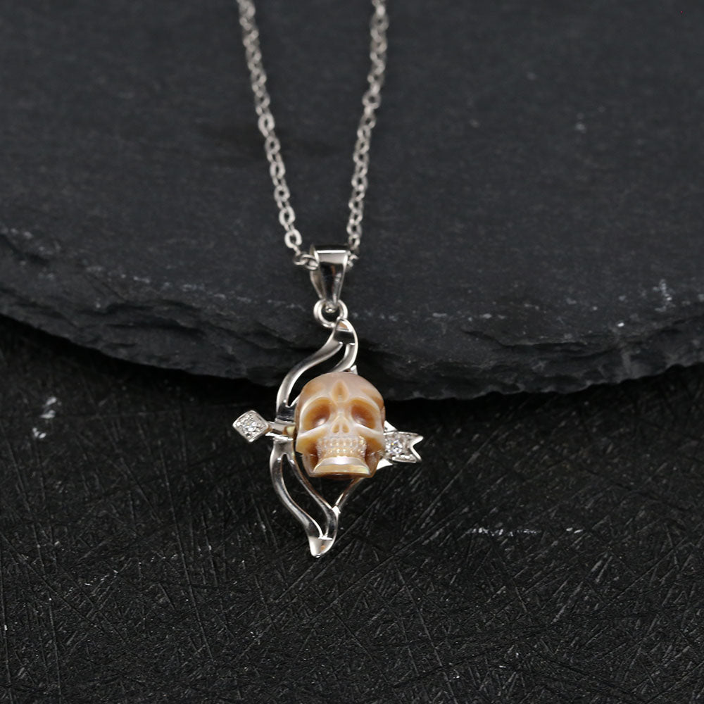 12 Zodiac Signs Sagittarius Pearl Skull CZ Necklace™ Skull Accessories – Adventurous Elegance with Symbolic Brilliance