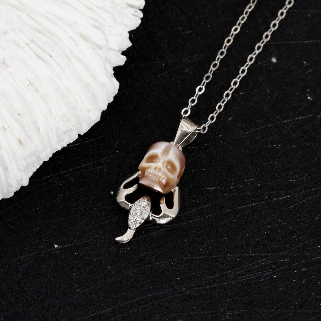 12 Zodiac Signs Sagittarius Pearl Skull CZ Necklace™ Skull Accessories – Adventurous Spirit Meets Elegant Symbolism