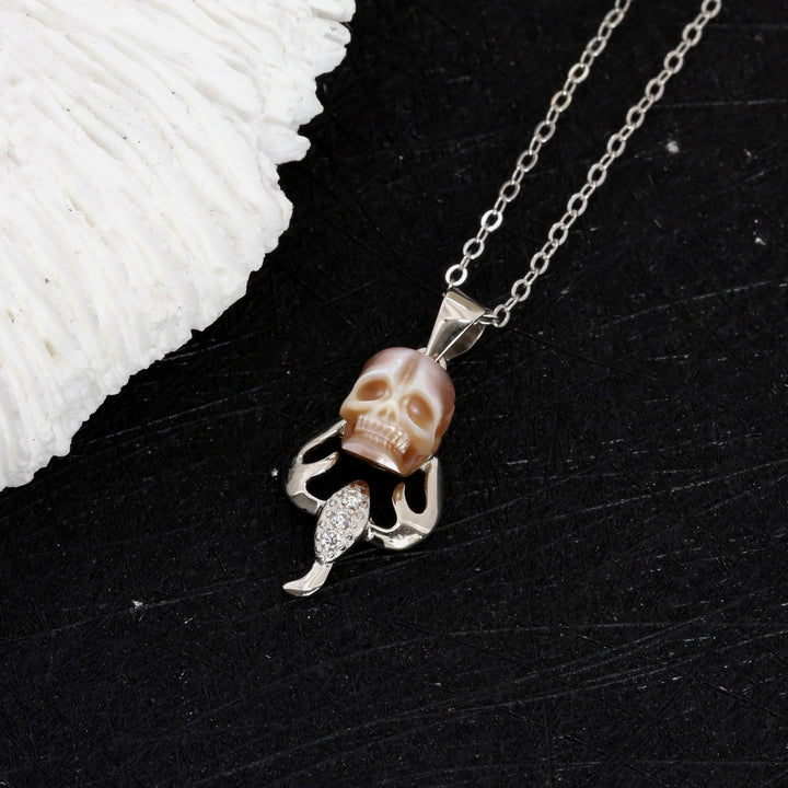12 Zodiac Signs Sagittarius Pearl Skull CZ Necklace™ Skull Accessories – Adventurous Spirit Meets Elegant Symbolism