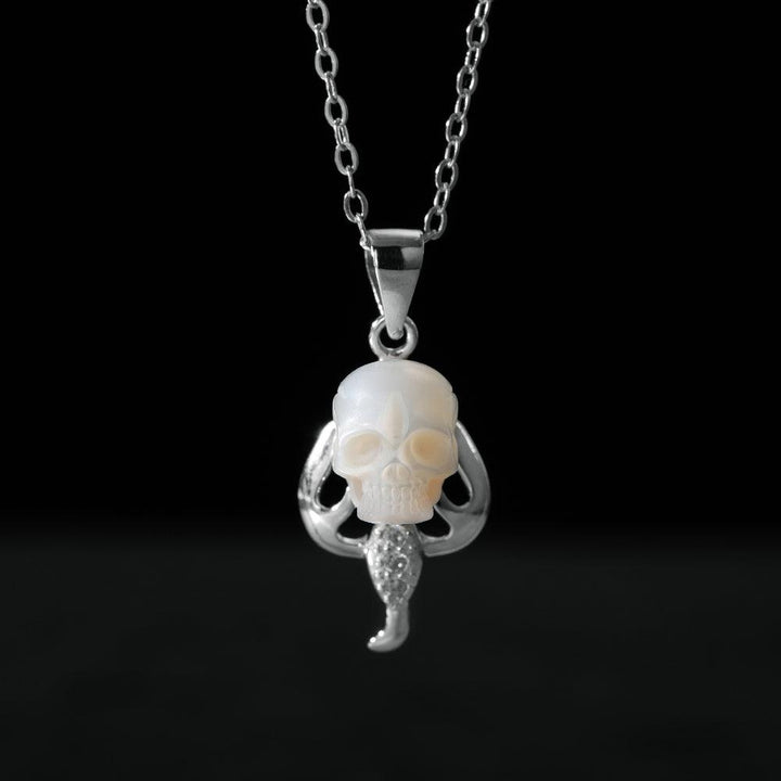 12 Zodiac Signs Sagittarius Pearl Skull CZ Necklace™ Skull Accessories – Adventurous Spirit Meets Elegant Symbolism
