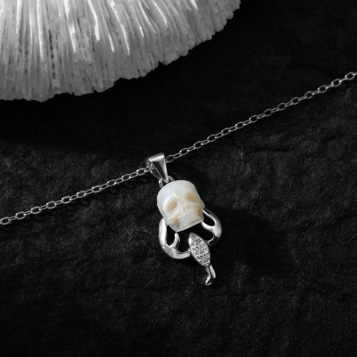 12 Zodiac Signs Sagittarius Pearl Skull CZ Necklace™ Skull Accessories – Adventurous Spirit Meets Elegant Symbolism