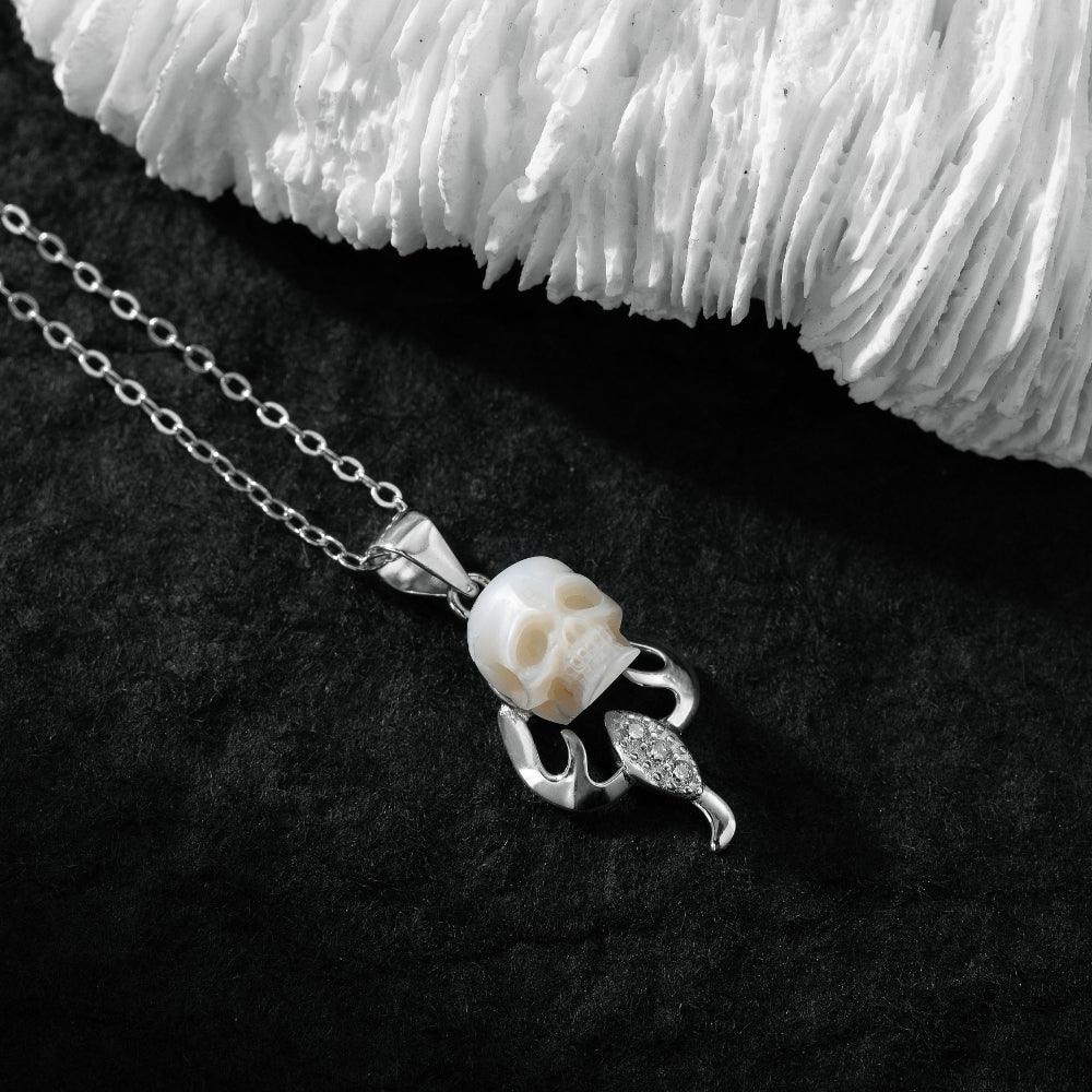 12 Zodiac Signs Sagittarius Pearl Skull CZ Necklace™ Skull Accessories – Adventurous Spirit Meets Elegant Symbolism