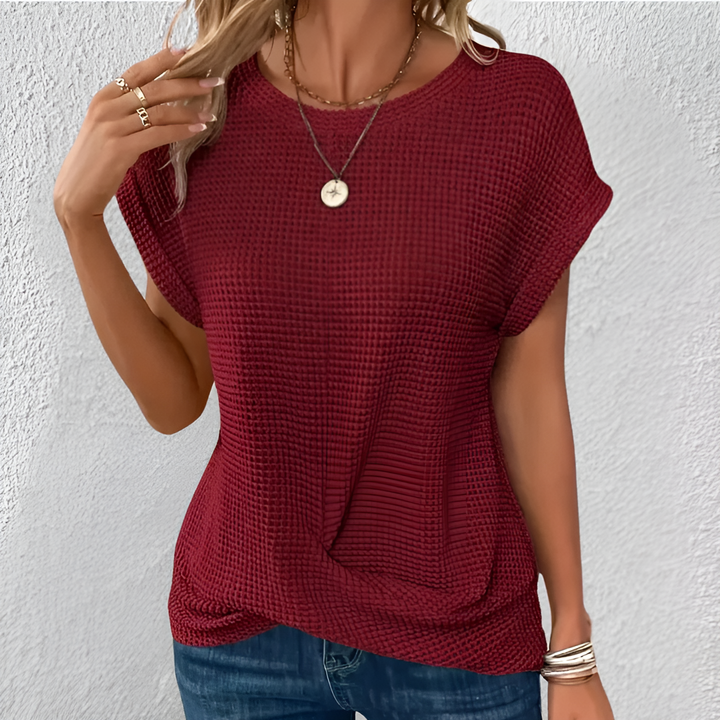 Luna WBC– Tummy Tucking Waffle-Knit Top