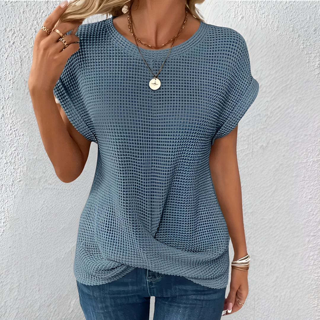 Luna WBC– Tummy Tucking Waffle-Knit Top