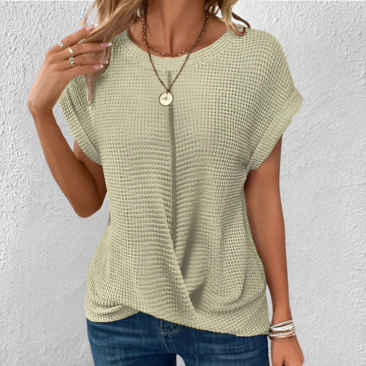 Luna WBC– Tummy Tucking Waffle-Knit Top