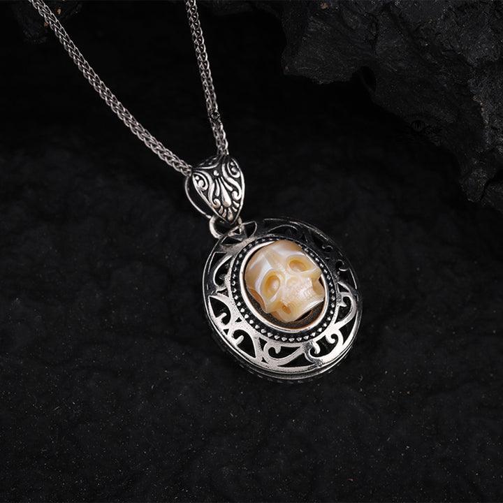Pearl Skull Queen's Pillbox Locket Necklace™ Skull Accessories – Hollow-Carved Elegance with a Secret Within