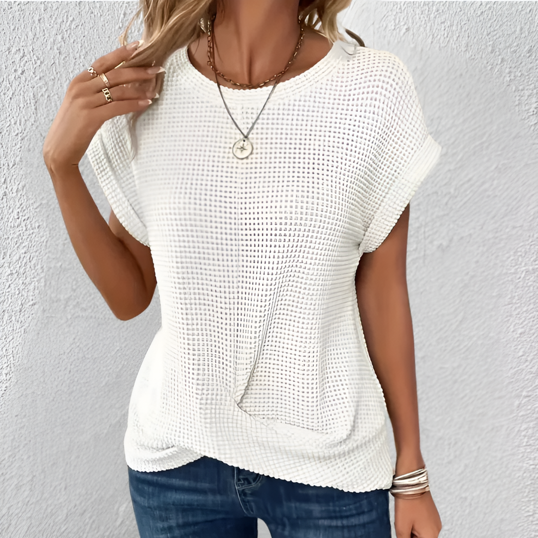 Luna WBC– Tummy Tucking Waffle-Knit Top