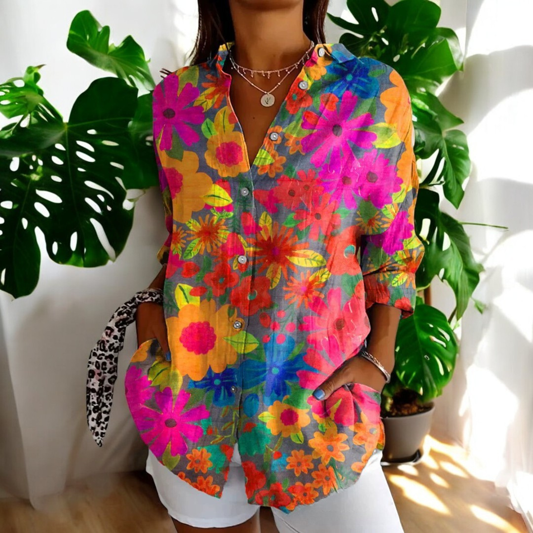 Carla™ WBC| Vintage Floral Print Blouse