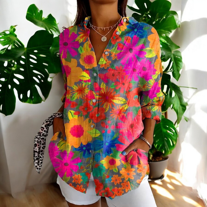 Carla™ WBC| Vintage Floral Print Blouse