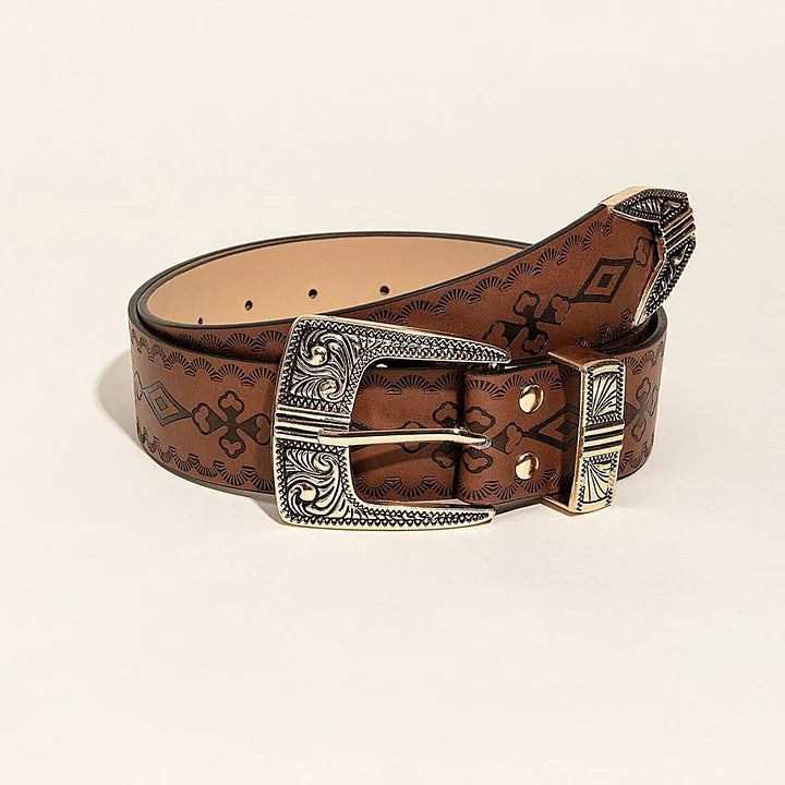 Retro Pattern Women's Belt™ Retro Western Style – Classic Accessory with Timeless Flair