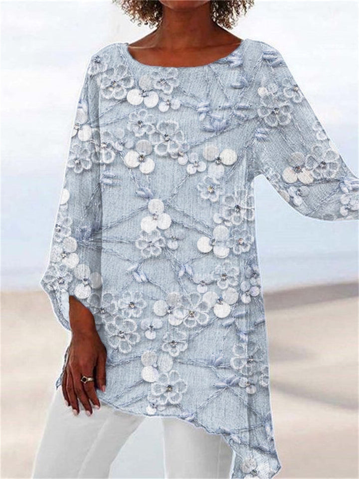 Ivendra™ Newest Arrivals – Crystal Bloom Print Top