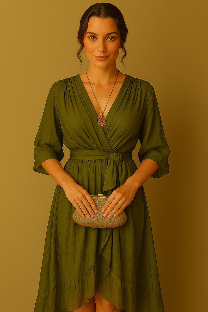 Adelheid® NDC| Chiffon Dress with V-Neck