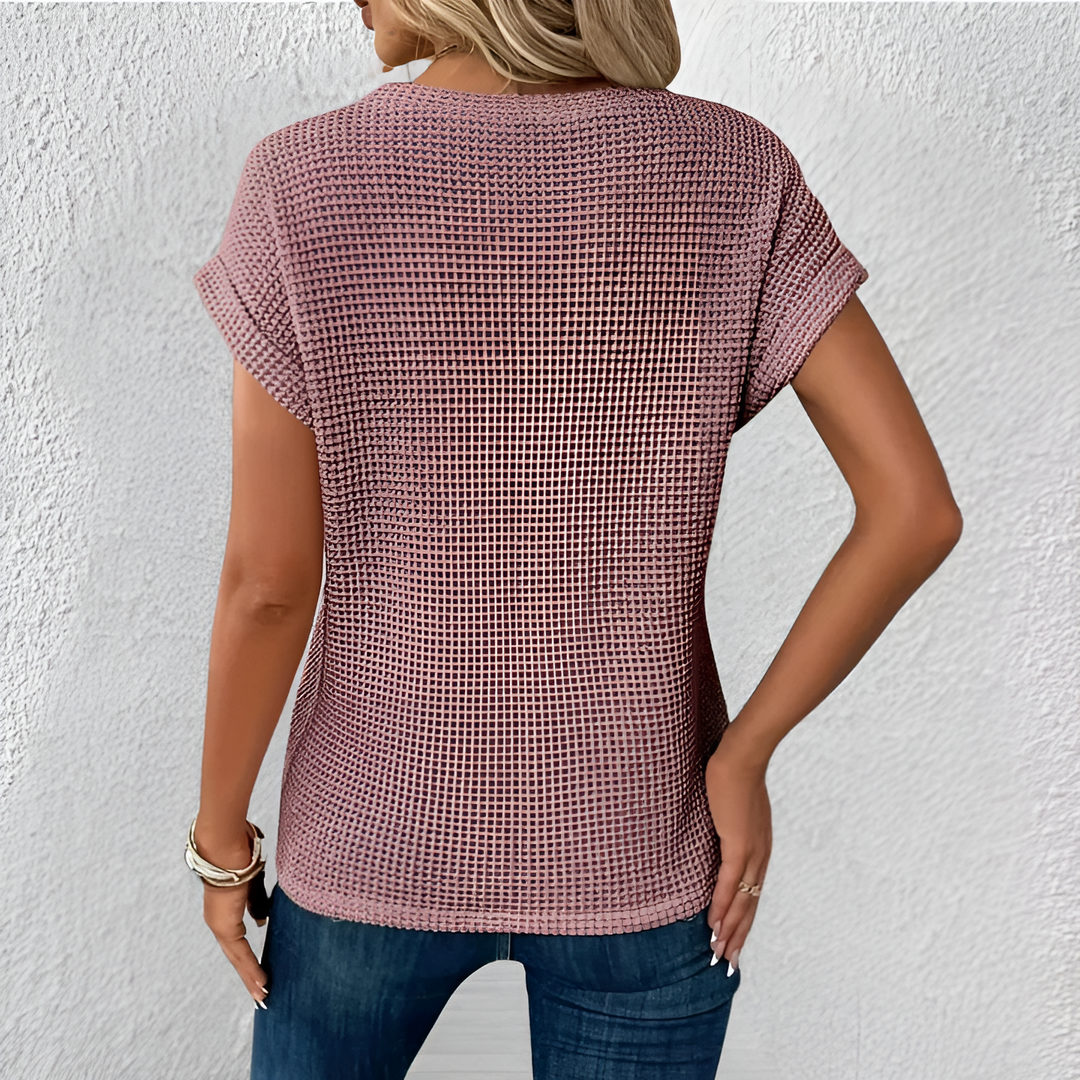 Luna WBC– Tummy Tucking Waffle-Knit Top