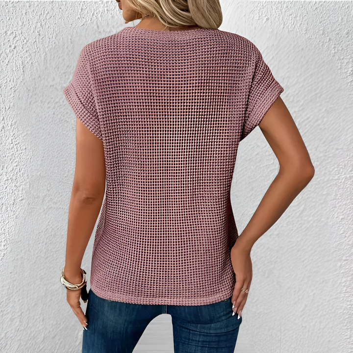 Luna WBC– Tummy Tucking Waffle-Knit Top