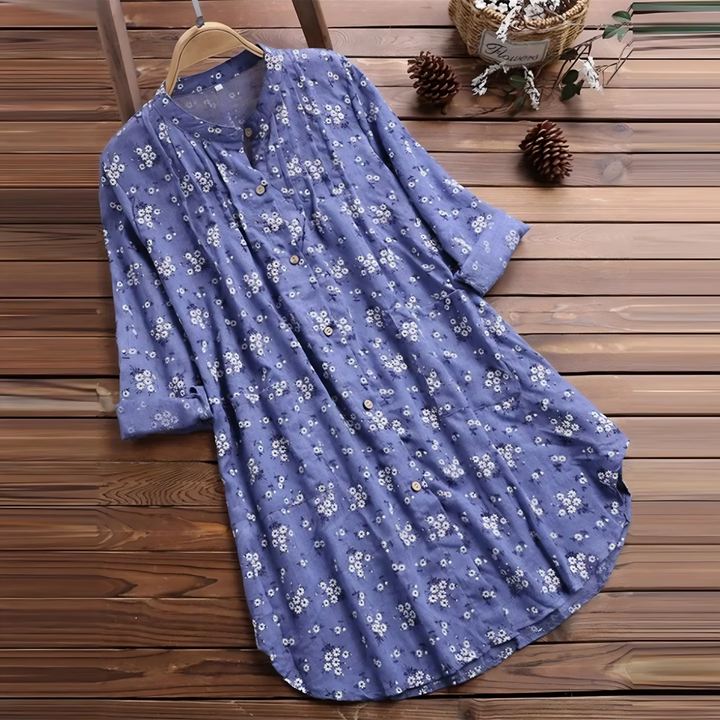 Prisca™ - Long Sleeve Floral Blouse Shirt