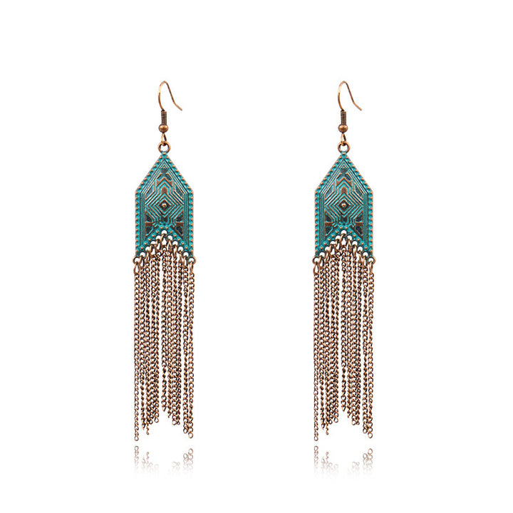 Women's Bohemian Alloy Tassel Earrings™ Retro Western Style – Chic Statement Accessories with Boho Vibes