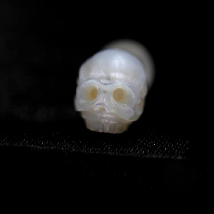 Dainty Minimalist Pearl Skull Stud Earrings™ Skull Accessories  – Subtle Edge Meets Timeless Elegance