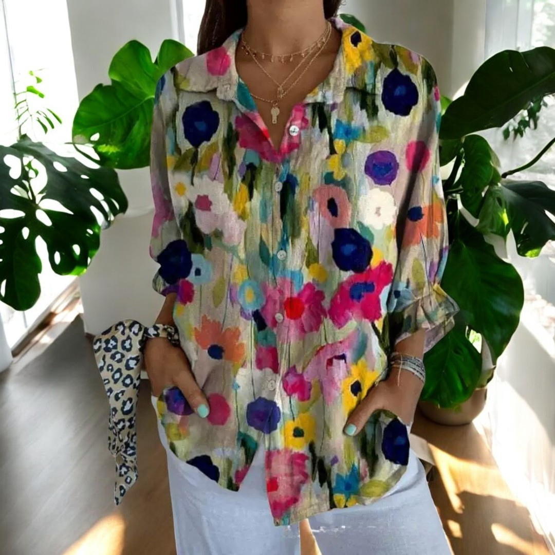 Carla™ WBC| Vintage Floral Print Blouse