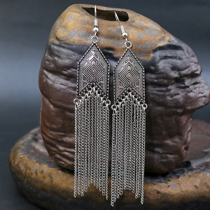 Women's Bohemian Alloy Tassel Earrings™ Retro Western Style – Chic Statement Accessories with Boho Vibes