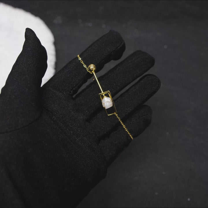 Geometric Galaxy Love Pearl Skull Bracelet™ Skull Accessories – Minimalist Elegance with a Cosmic Edge