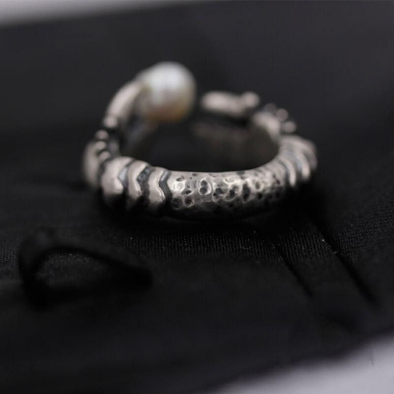 Pearl Skull Crab Pincer Ring™ Skull Accessories  – Ocean Mystique Meets Gothic Elegance