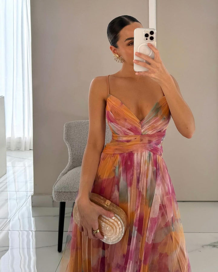 Brinley | Enchanting Maxi Dress with Floral Print
