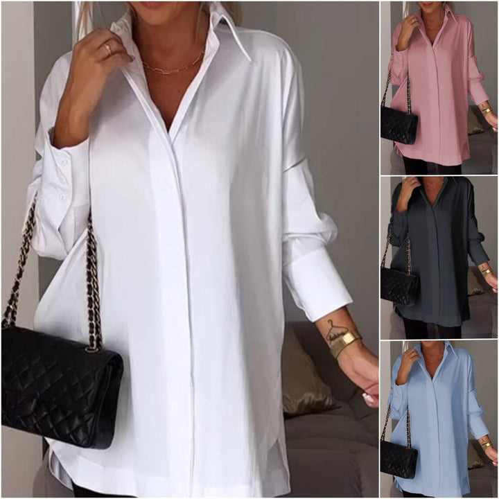 Lapel Slit Shirt™ Spring Essential – Casual Style with a Chic Twist