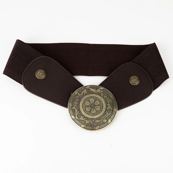 Retro Western™ Retro Western Style - Elastic Wide Waist Belt with Floral Buckle