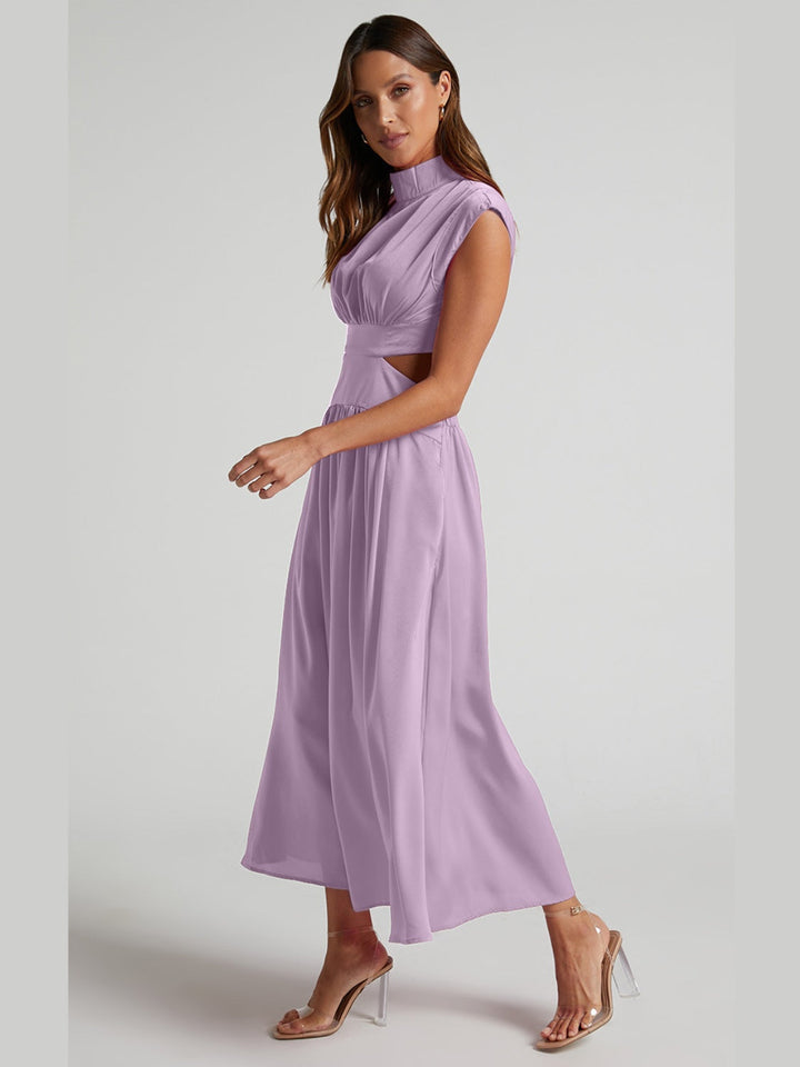 Gersinde - Elegant Sleeveless Dress with Cutout and Stand-Up Collar for Women