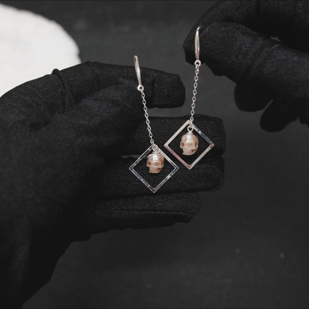 Minimalism Pearl Skull Openwork Drop Earrings™ Skull Accessories  – Edgy Grace in Motion