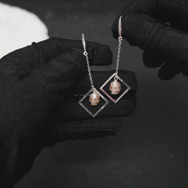 Minimalism Pearl Skull Openwork Drop Earrings™ Skull Accessories  – Edgy Grace in Motion