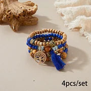 BohoStack™ Retro Western Style - Multi-Layered Wood Beaded Bracelet