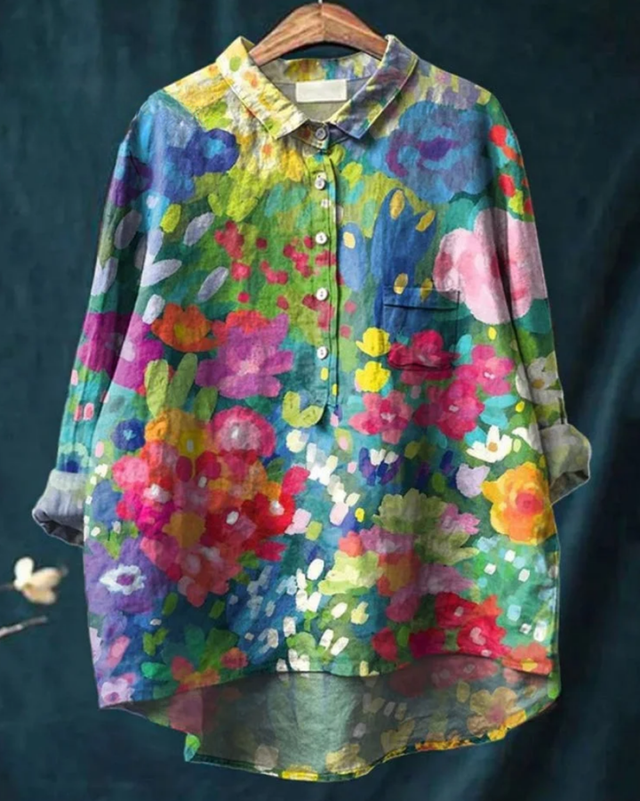 Reina BSC | Floral Cotton-Linen Shirt