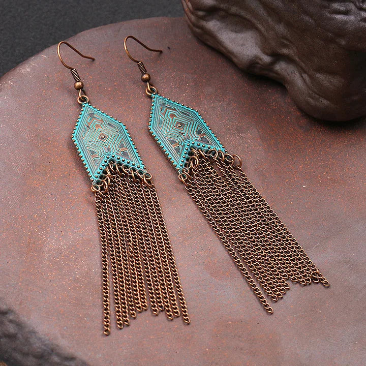 Women's Bohemian Alloy Tassel Earrings™ Retro Western Style – Chic Statement Accessories with Boho Vibes
