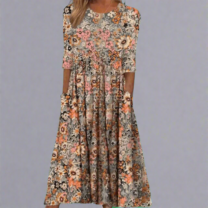 Paula | Elegant Floral Dress Made from Premium Fabric