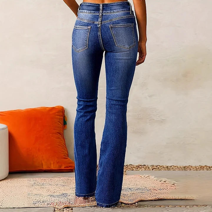 Vintage Stretch Micro Jeans™ Retro Western Style – Classic High-Waist Fit with Retro Flare