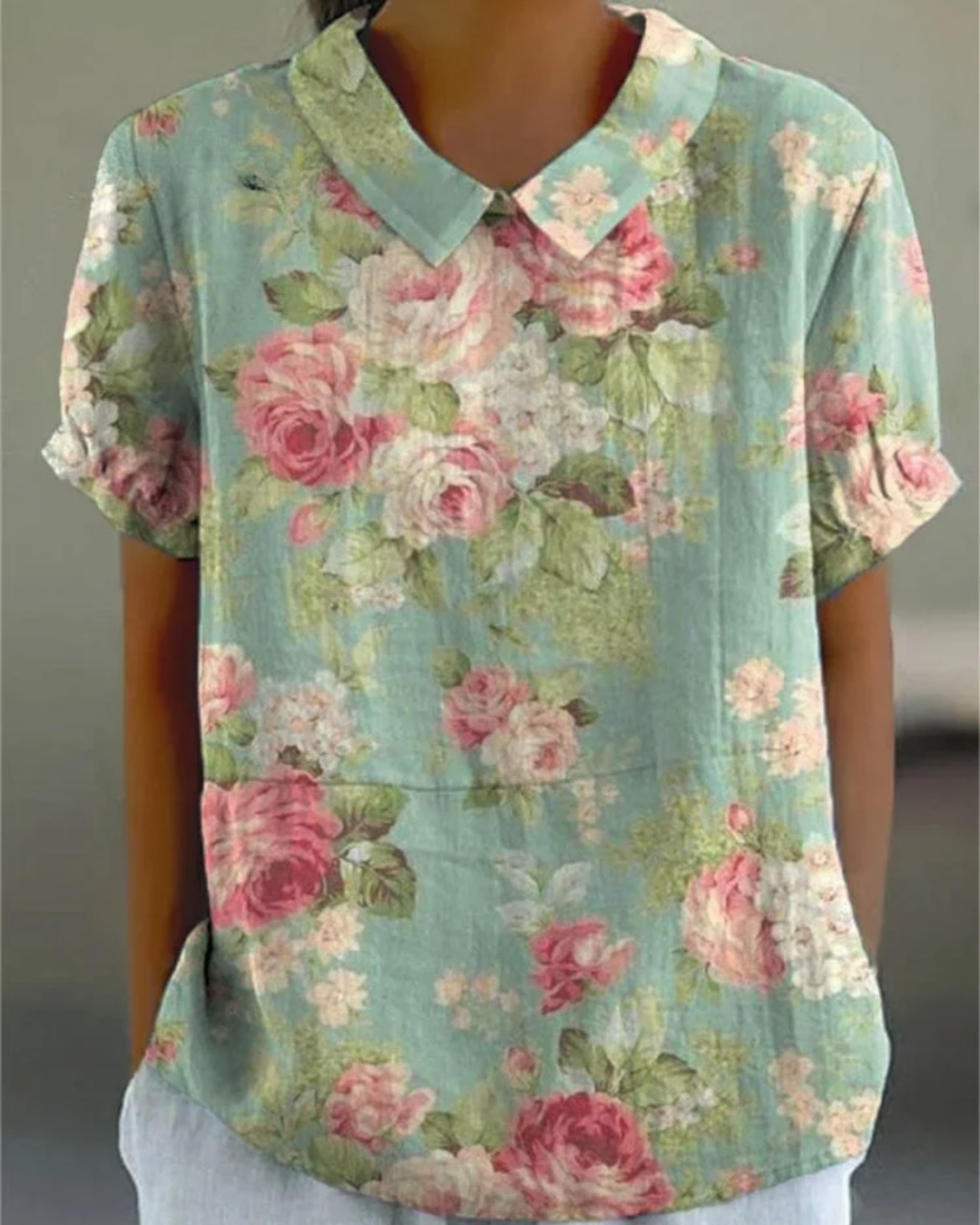 Beatrix BSC| Retro Floral Cotton-Linen Shirt